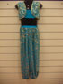 Aqua Genie Costume. Blue Crop Top, with Sheer Vest & Pants