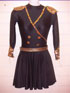 Black Soldier Leotard with Gold Trimming, and Black Lycra Skirt Attached. Hat Included.