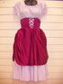 Light Maroon dress with Dark Maroon overlay.