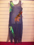 Navy Chiffon slip dress with leaves attached to dress