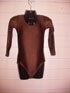 Brown lycra long sleeved leotard.