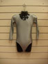 Silver shiny Lycra leotard.