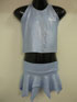 Light Blue shattered glass hologram lycra halter neck top with matching skirt