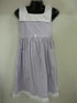 Purple dress with white collar. Zip at the back