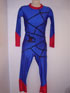 Spiderman Unitard.
Blue and Red Unitard with black spider and wed sequin design on unitard.